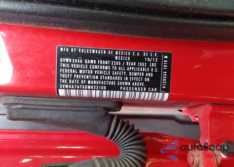 2013 Volkswagen Beetle Turbo из США, поврежденный, VIN 3VW4A7AT5DM633108